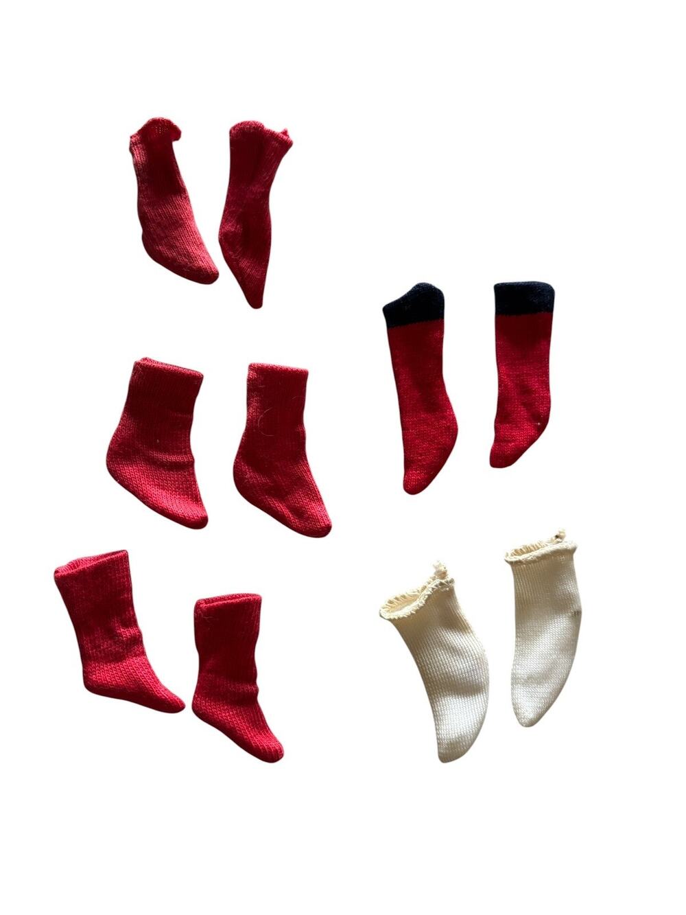 1960s Barbie Ken Lot of 5 sets Various Socks vintage Red Red with Blue and White